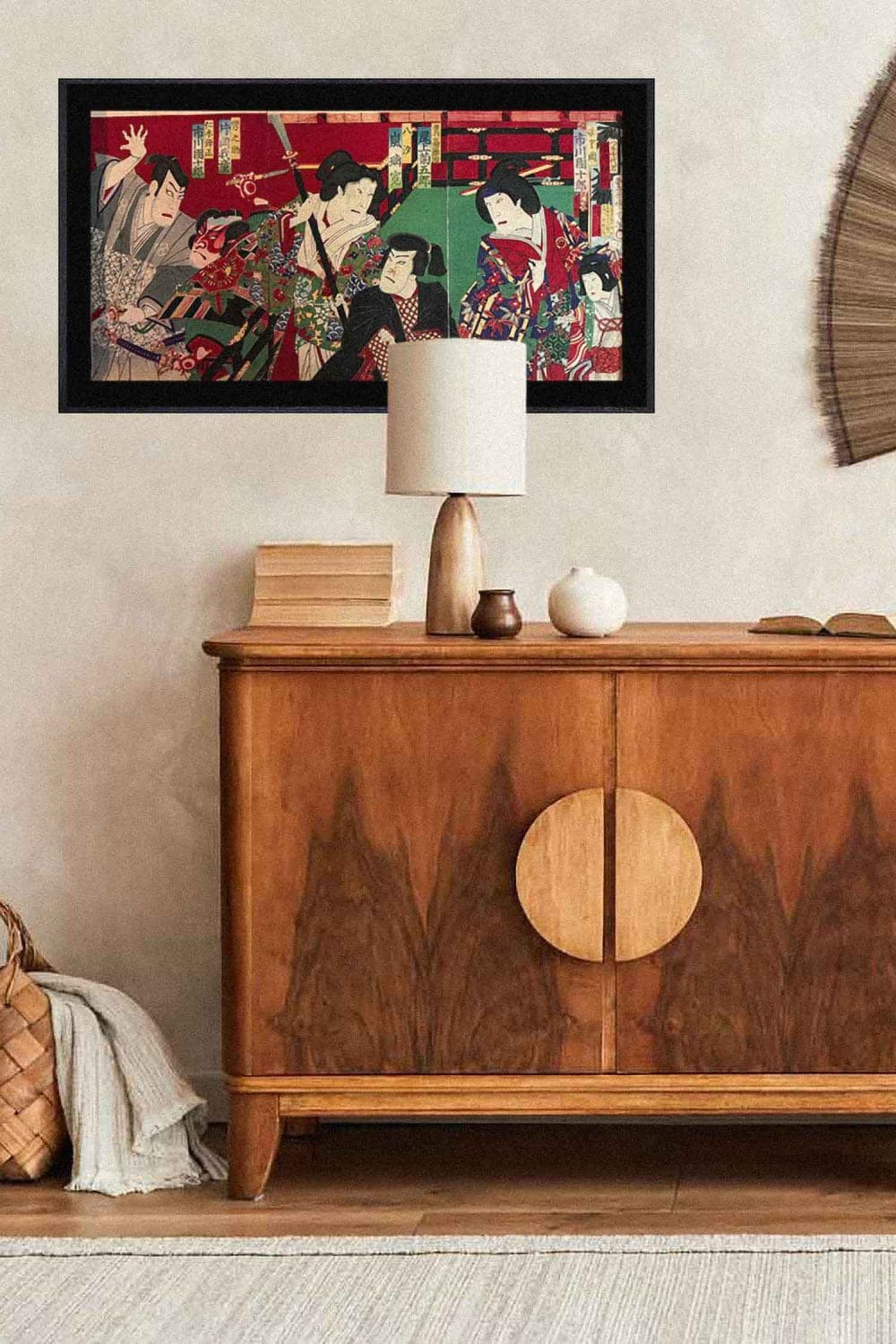 Tríptico de xilografías Yakusha-e <br>"Kunichika Toyohara"