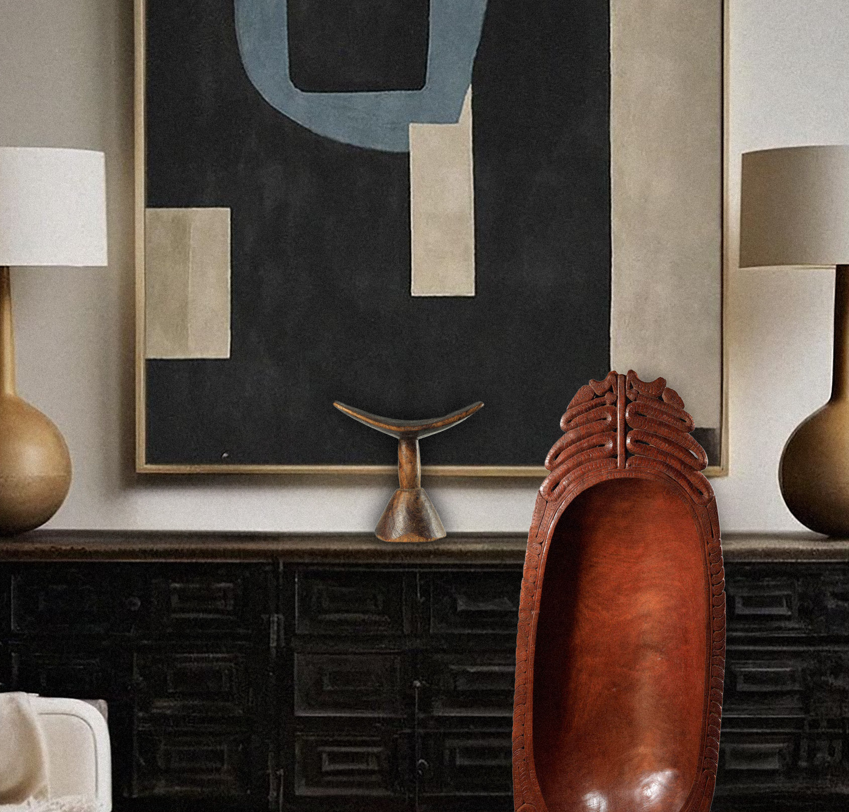 Reposacabezas de madera<br>"Etiopía - África" - Imagen 2