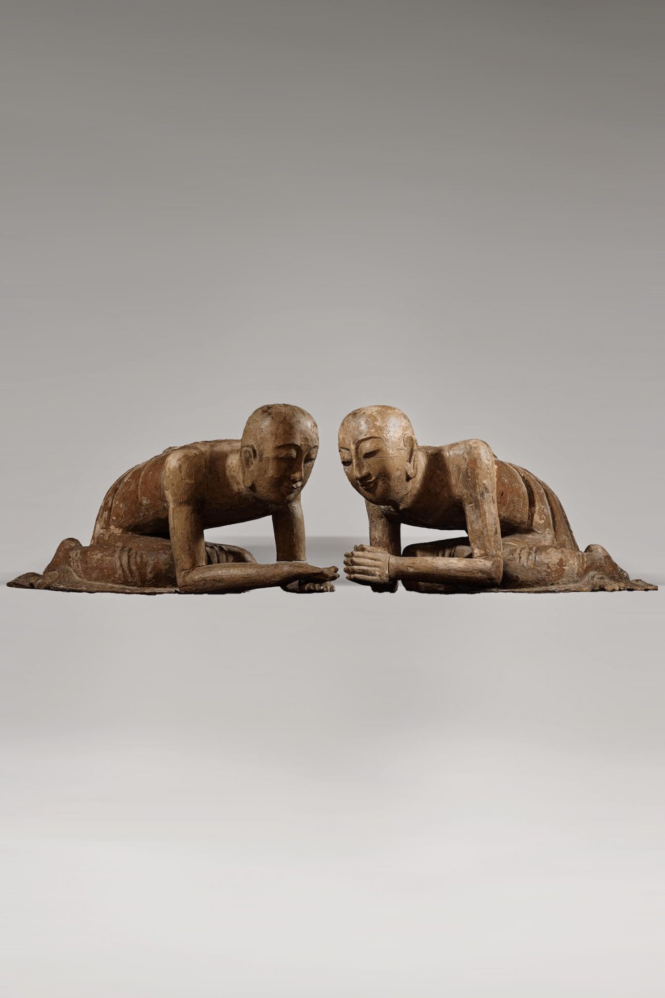 Conjunto de dos monjes <br>"Birmania - Siglo XVII-XVIII d.C."