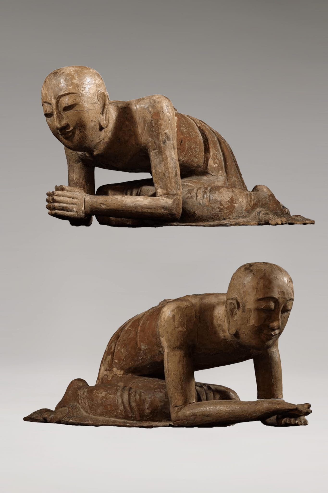 Conjunto de dos monjes <br>"Birmania - Siglo XVII-XVIII d.C." - Imagen 3